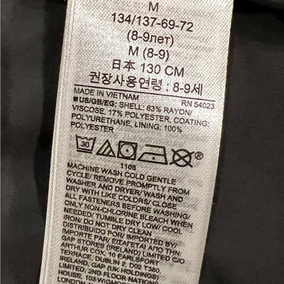 GAP Kids Faux Leather Moto Jacket black medium - Picture 3 of 5